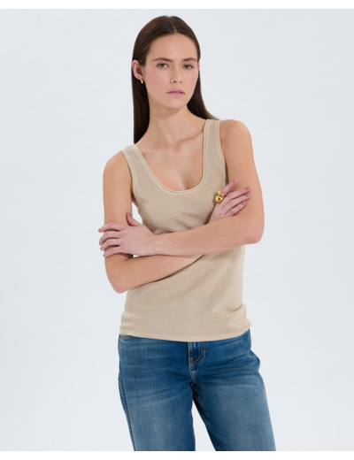 Débardeur pailleté champagne