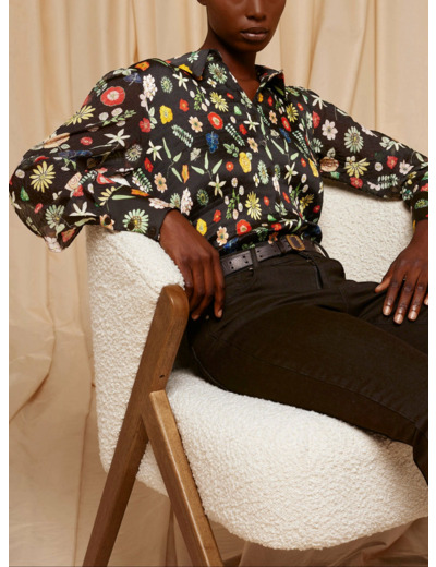 Chemise noir multicolore