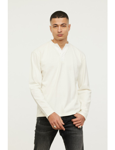 Henley en coton piqué