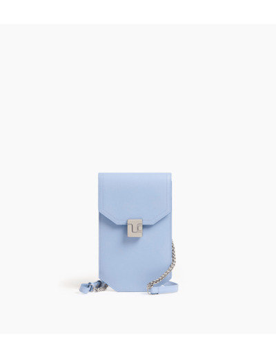Etui téléphone à rabat Rose en cuir lisse