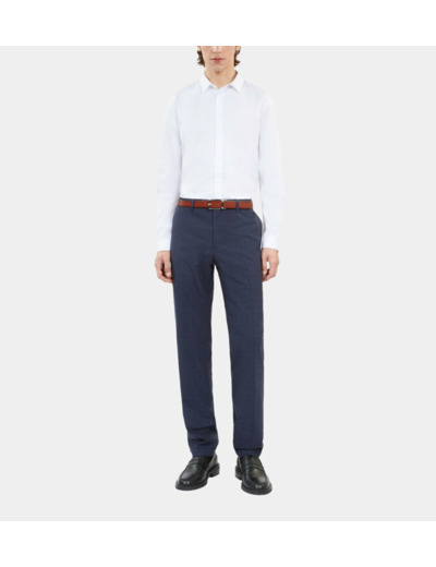 Pantalon De Costume Prince De Galles Bleu Marine En Laine navy
