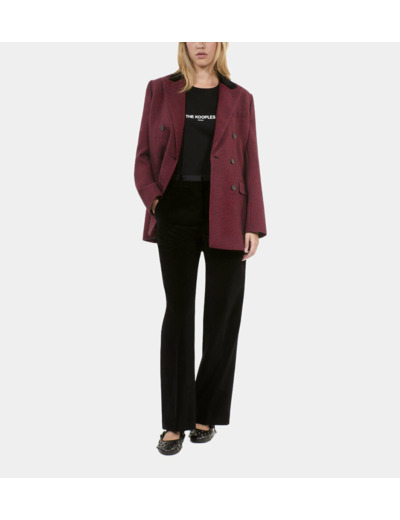 Pantalon Tailleur Droit En Velours Côtelé Noir black