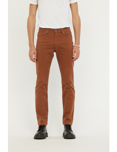 Pantalon straight fit, taille haute, jambe droite