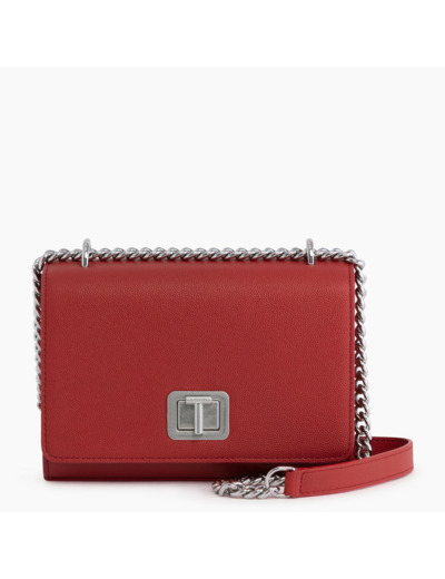 Petit sac bandoulière Eva en grain caviar