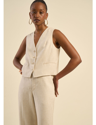 Gilet de costume contenant du lin