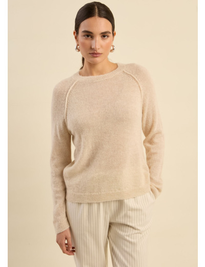 Pull col rond oversize en laine et alpaga