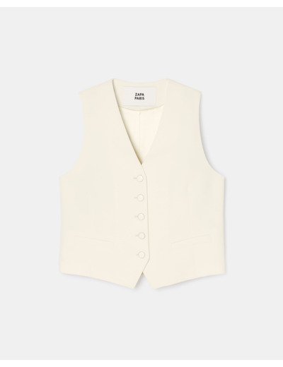 Gilet sans manches écru