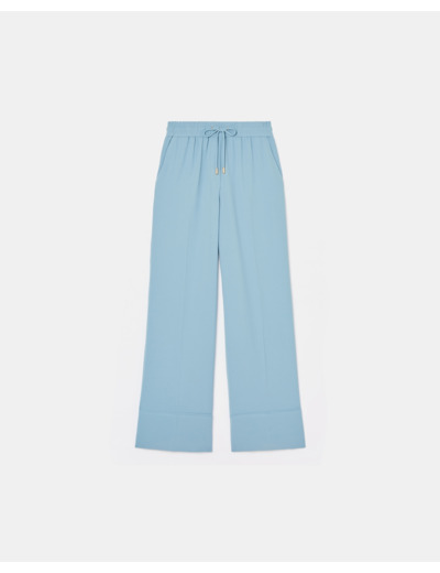Pantalon fluide bleu hortensia