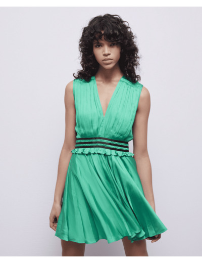 Robe Courte Sans Manche emeraude
