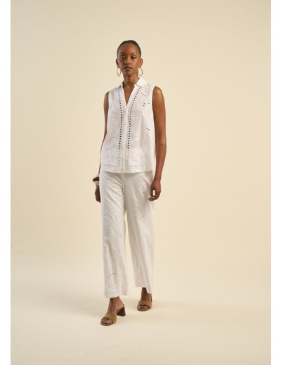 Pantalon brodé
