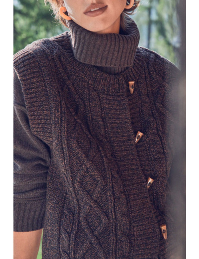 Gilet sans manches BARNEY en laine torsadée