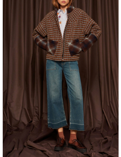 Blouson bronze turquoise