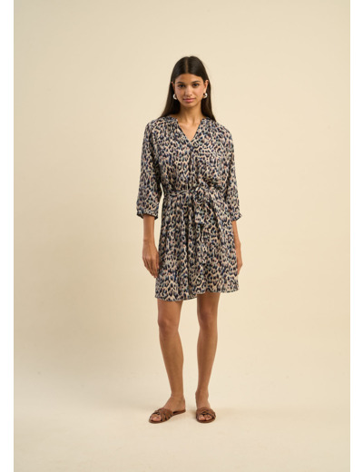 Robe courte imprimée léopard