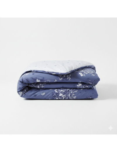 Housse de couette Poème Bleu | Réversible | Tradition des Vosges