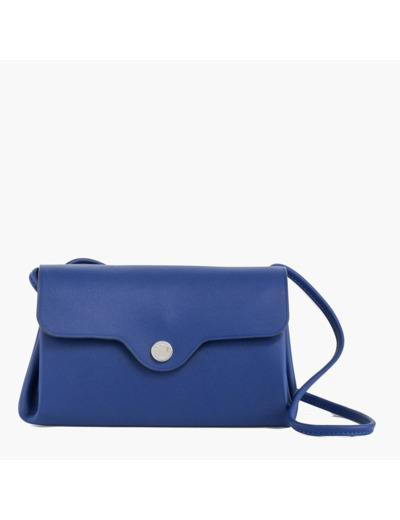Pochette à rabat avec bandoulière amovible Sans couture en cuir lisse