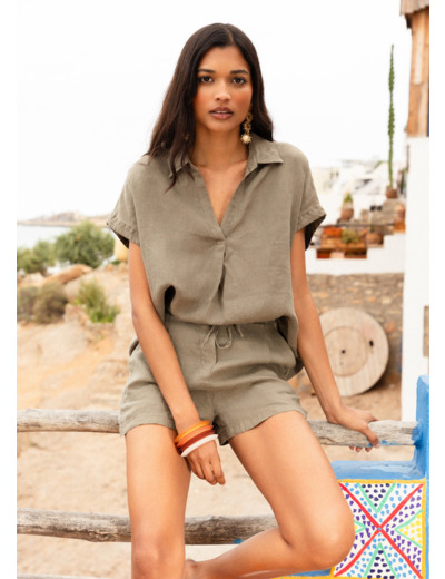 Blouse en lin Col V