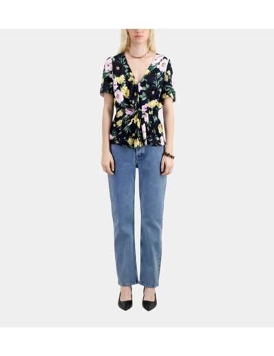 Top Manches Courtes Noue light pink / dark navy