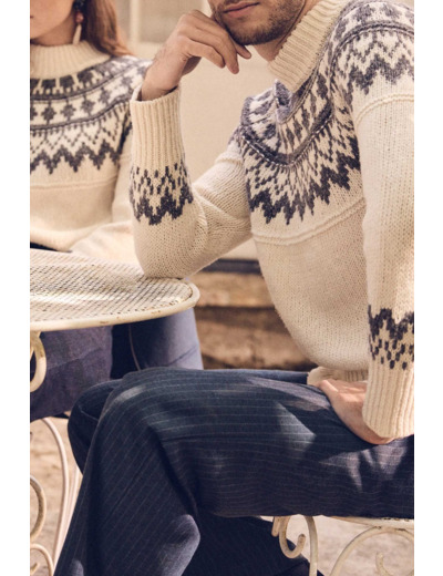 Pull col montant unisexe en laine TEMERAIRE