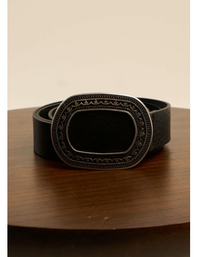 Ceinture en cuir boucle fantaisie