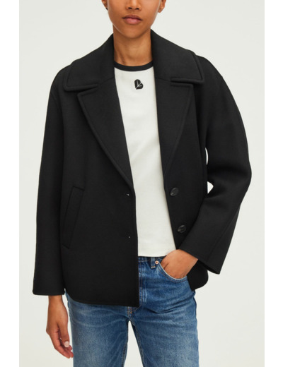 Manteau court en laine double face - LORLINE