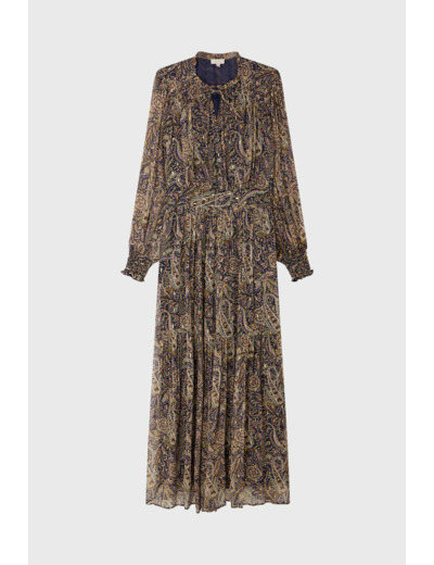 Robe longue imprimée à lurex - SYBILLE