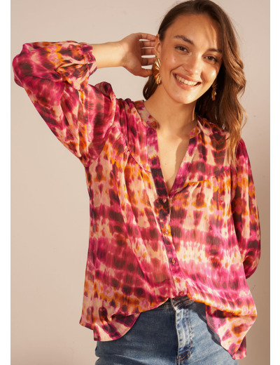 Chemise imprimé à col tunisien