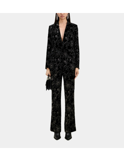 Veste Tailleur Noire En Velours Avec Glitters black
