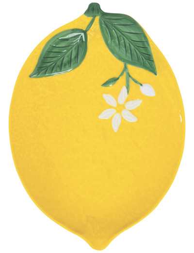 FLEURS ET CITRONS Plat service 30x22cm