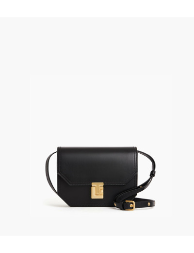 Petit sac bandoulière Rose en cuir lisse