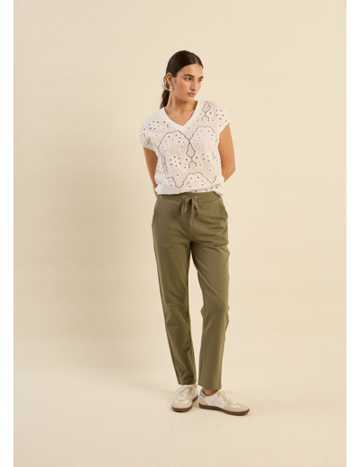 Pantalon de jogging droit avec bande lurex