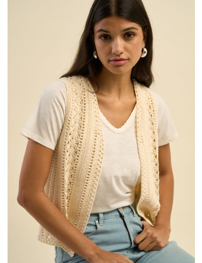 Gilet sans manches maille crochetée
