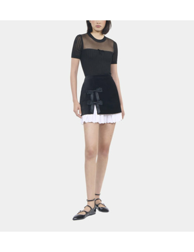 Pull En Maille Ajourée Noir black