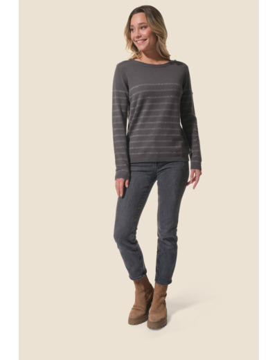Pull femme avec rayures lurex Mosaline