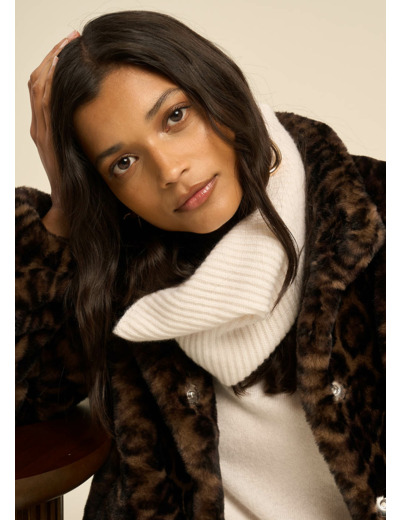 Tour de cou à cotes en cachemire