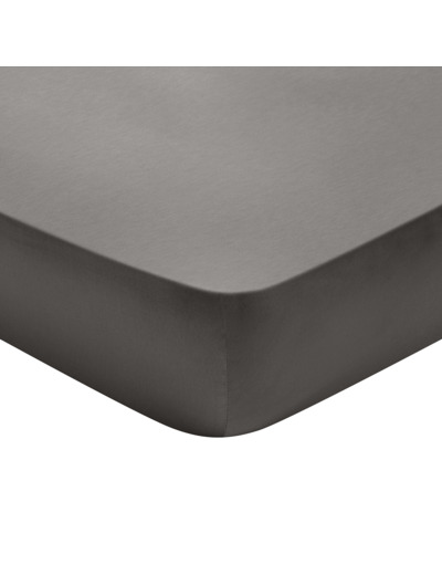 Drap housse Partition Satin de coton Coloris Gris