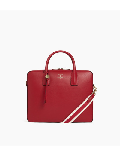 Porte-documents slim 15" Ines de la Fressange en cuir grainé