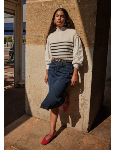 Jupe en jean mi-longue