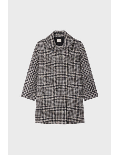 Manteau mi-long à carreaux - LILOU