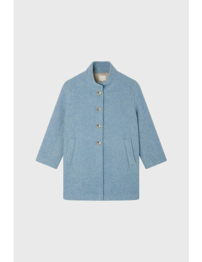Manteau droit en laine vierge - LEONA