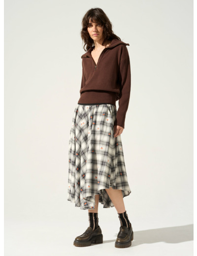 Jupe carreaux gris