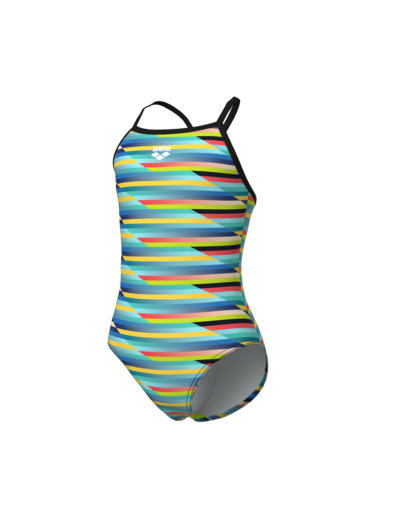 Maillot de bain arena Performance Racing Stripe Light Drop Back pour filles