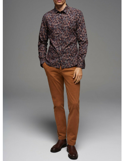 Chemise slim marine multicolore