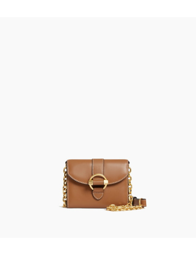 Porte cartes à bandoulière amovible Pia en cuir lisse