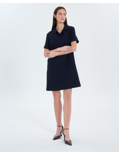 Robe chemise en crêpe nocturne