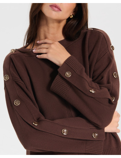 Pull Nili Chocolat en Laine