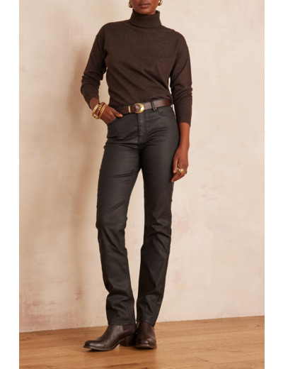 Jean slim enduit en coton ANETTE