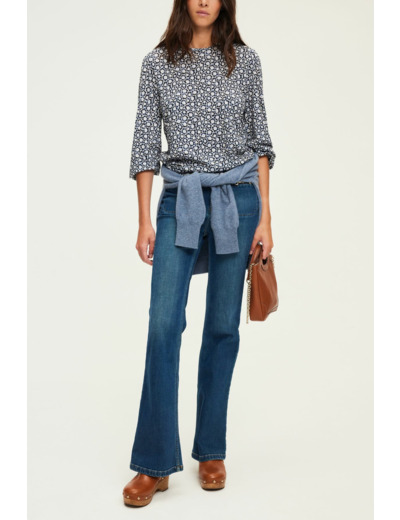 T-shirt manches longues à fleurs - ALEXANDRA