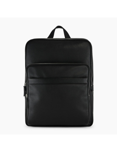 Sac à dos zippé 2 soufflets Charles en cuir grainé