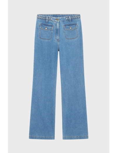 Jean flare à ceinture tressée - LENORA