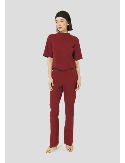 Pantalon Peyton Bordeaux en Polyester